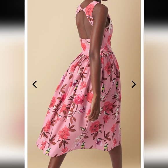 Eliza Christoph Kerubo Open Back Floral Midi Dress - Picture 2 of 8